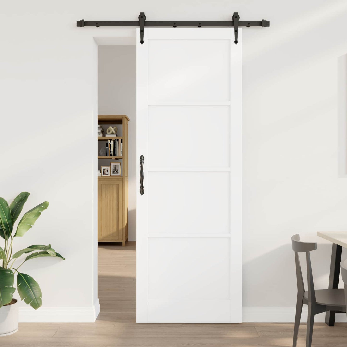 vidaXL Sliding Door ORKDAL White 83 x 232 cm Solid Pine Wood