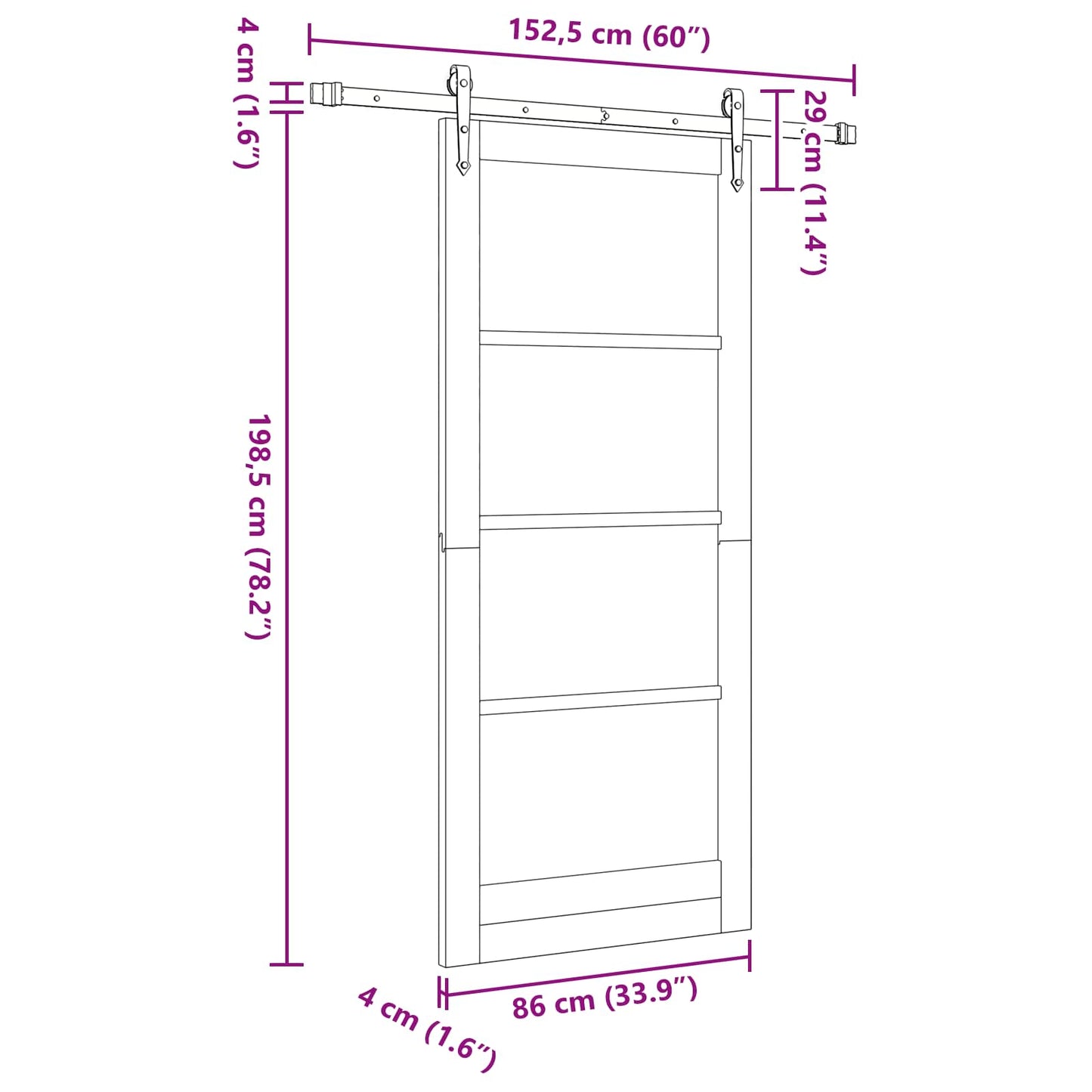 vidaXL Sliding Door ORKDAL Natural 86 x 198.5 cm Solid Pine Wood