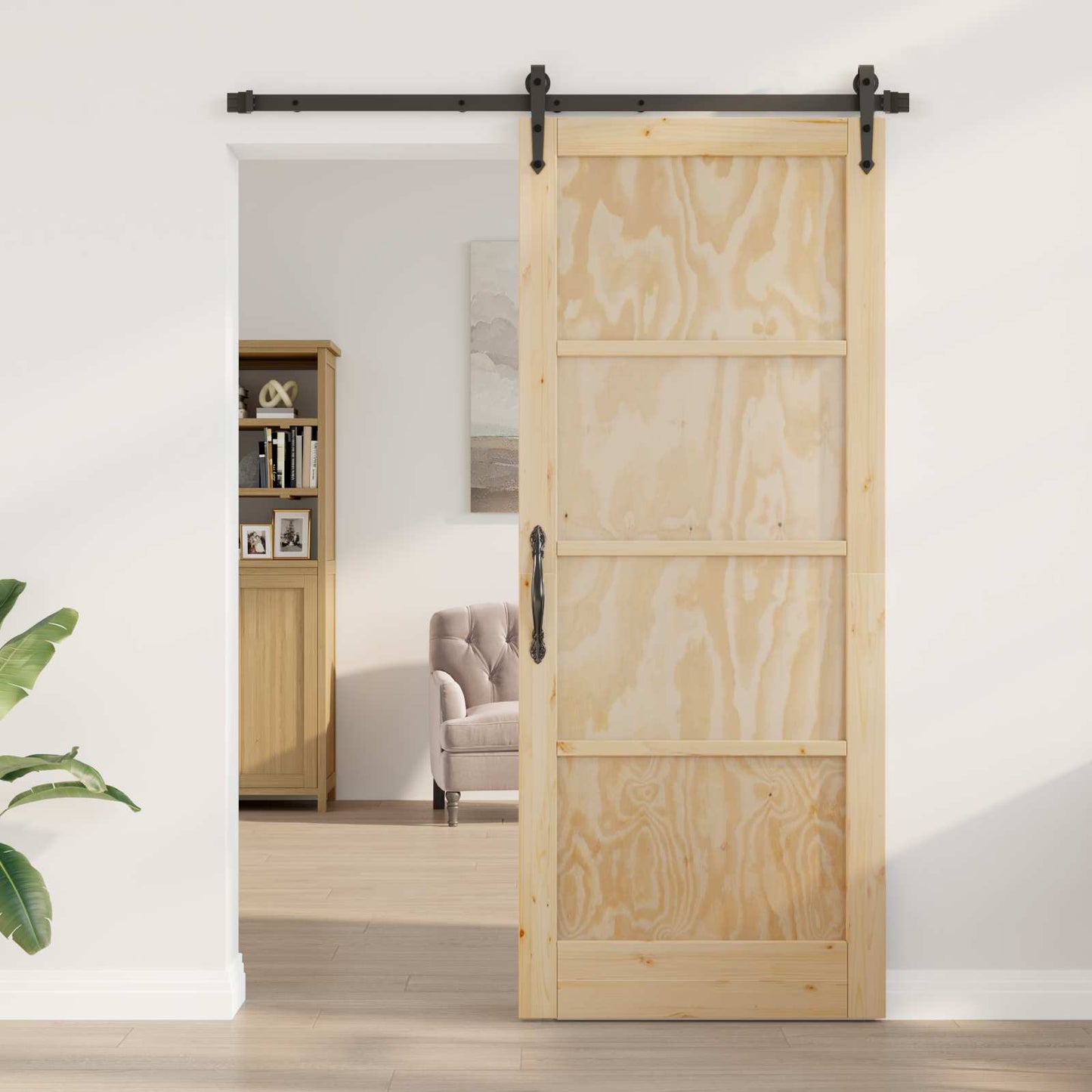vidaXL Sliding Door ORKDAL Natural 86 x 211 cm Solid Pine Wood