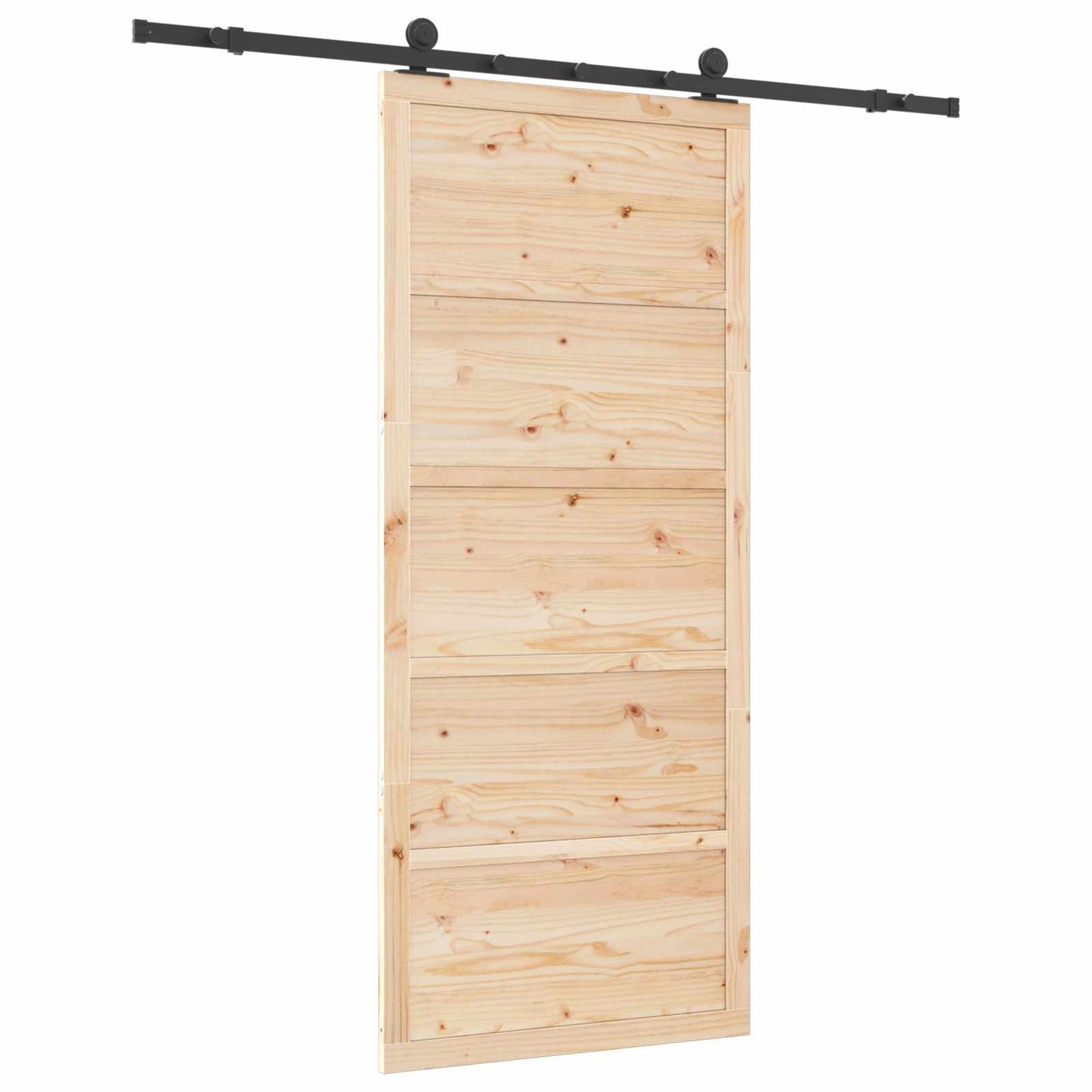 vidaXL Sliding Door Natural 90 x 208 cm Solid Pine Wood