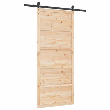 vidaXL Sliding Door Natural 80 x 208 cm Solid Pine Wood