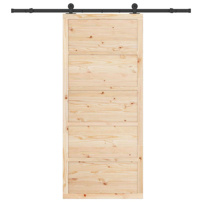 vidaXL Sliding Door Natural 80 x 208 cm Solid Pine Wood