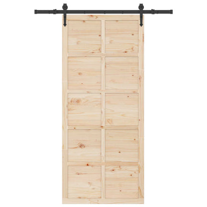 vidaXL Sliding Door Natural 80 x 208 cm Solid Pine Wood