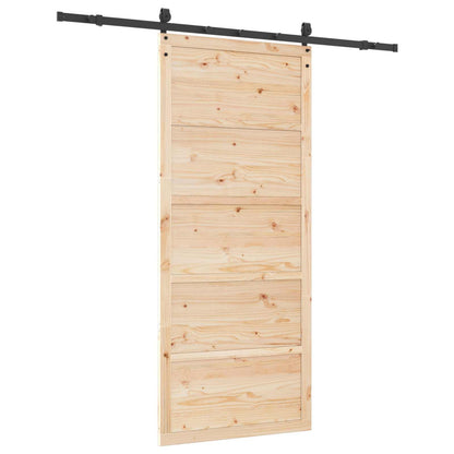 vidaXL Sliding Door Natural 90 x 208 cm Solid Pine Wood