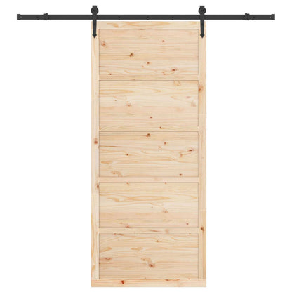 vidaXL Sliding Door Natural 80 x 208 cm Solid Pine Wood