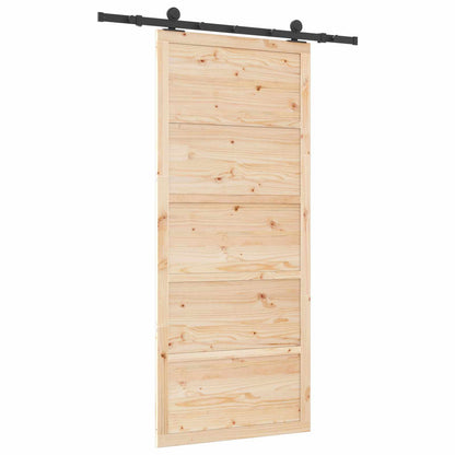 vidaXL Sliding Door Natural 80 x 208 cm Solid Pine Wood