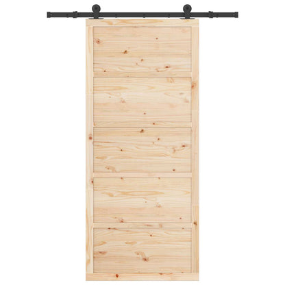 vidaXL Sliding Door Natural 80 x 208 cm Solid Pine Wood