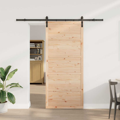 vidaXL Sliding Door Natural 80 x 208 cm Solid Pine Wood