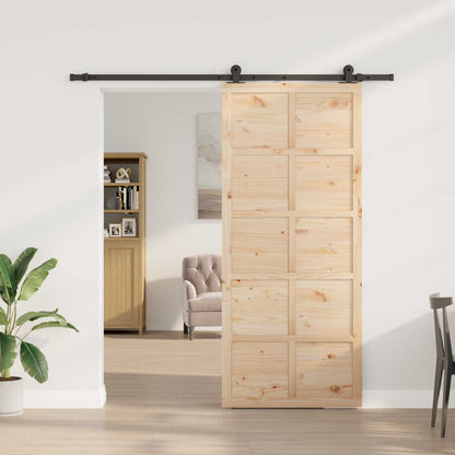 vidaXL Sliding Door Natural 90 x 208 cm Solid Pine Wood