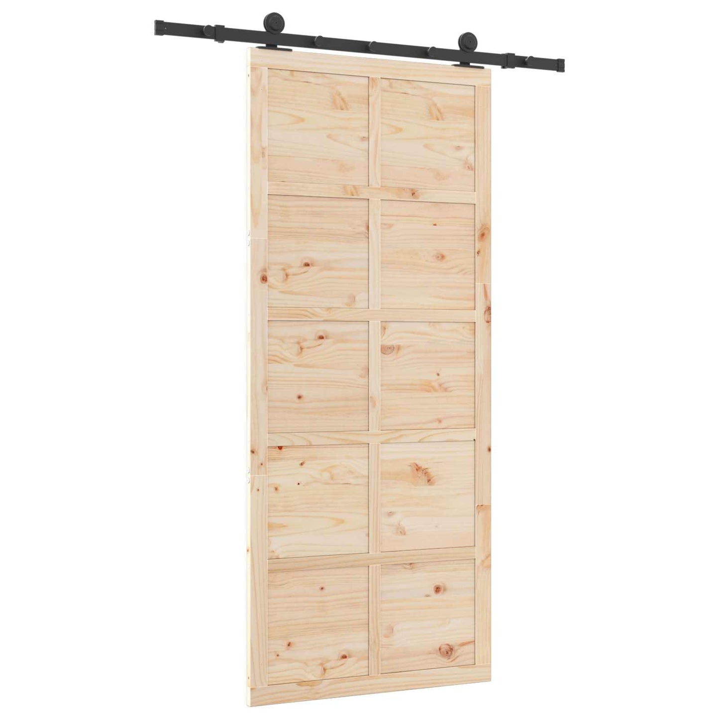 vidaXL Sliding Door Natural 80 x 208 cm Solid Pine Wood