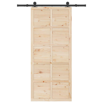 vidaXL Sliding Door Natural 80 x 208 cm Solid Pine Wood