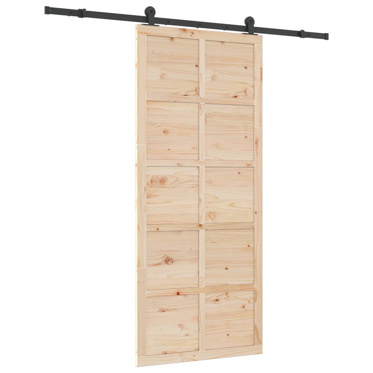 vidaXL Sliding Door Natural 100 x 208 cm Solid Pine Wood