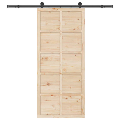 vidaXL Sliding Door Natural 100 x 208 cm Solid Pine Wood