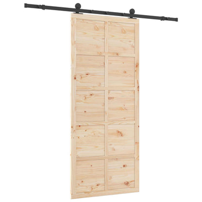 vidaXL Sliding Door Natural 90 x 208 cm Solid Pine Wood