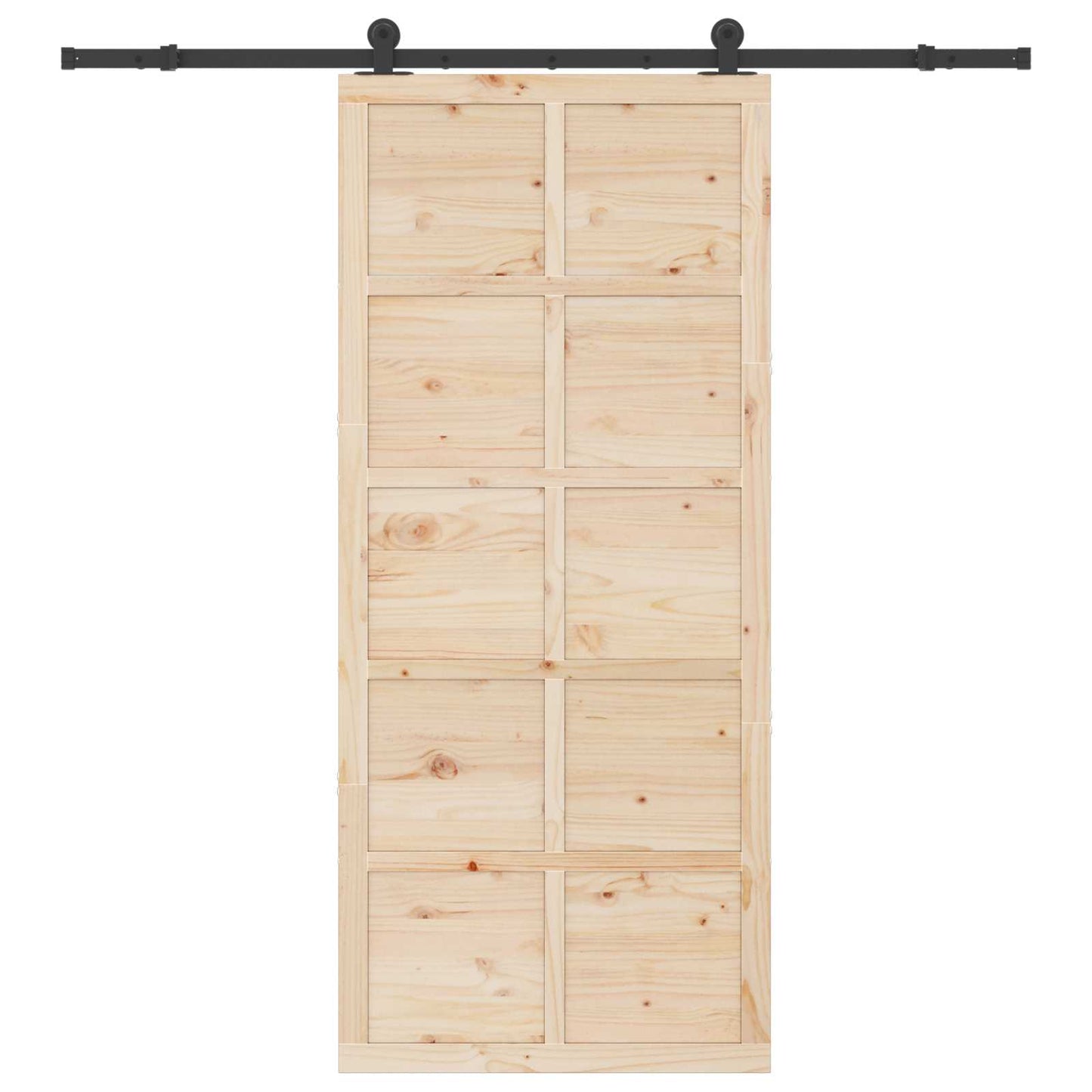 vidaXL Sliding Door Natural 90 x 208 cm Solid Pine Wood