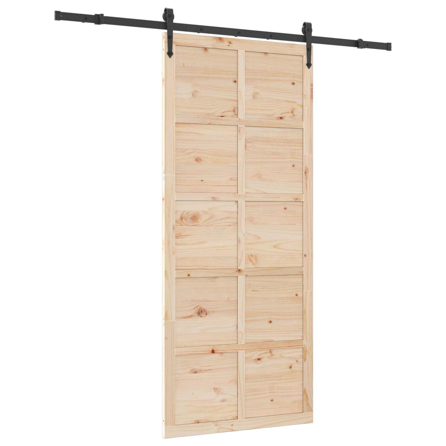 vidaXL Sliding Door Natural 90 x 208 cm Solid Pine Wood