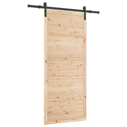 vidaXL Sliding Door Natural 80 x 208 cm Solid Pine Wood