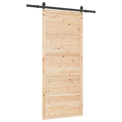 vidaXL Sliding Door Natural 80 x 208 cm Solid Pine Wood