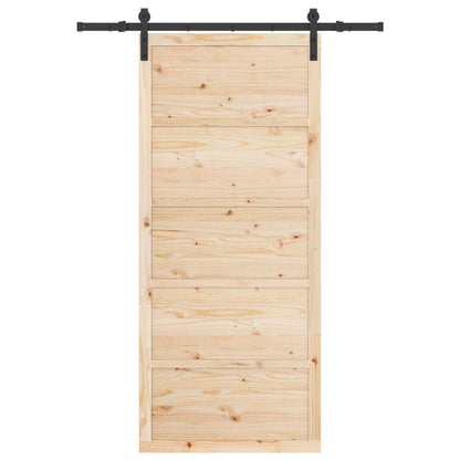 vidaXL Sliding Door Natural 80 x 208 cm Solid Pine Wood