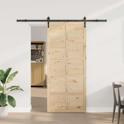 vidaXL Sliding Door Natural 80 x 208 cm Solid Pine Wood