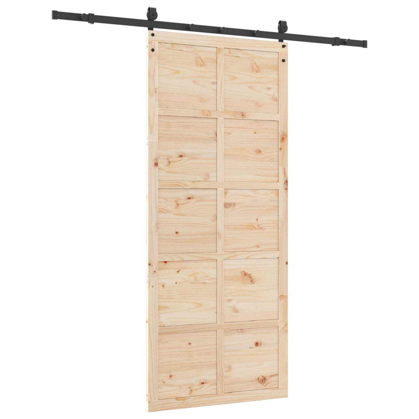 vidaXL Sliding Door Natural 80 x 208 cm Solid Pine Wood