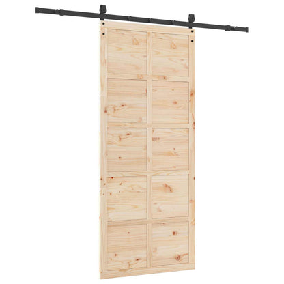 vidaXL Sliding Door Natural 80 x 208 cm Solid Pine Wood