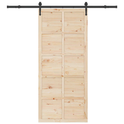 vidaXL Sliding Door Natural 80 x 208 cm Solid Pine Wood