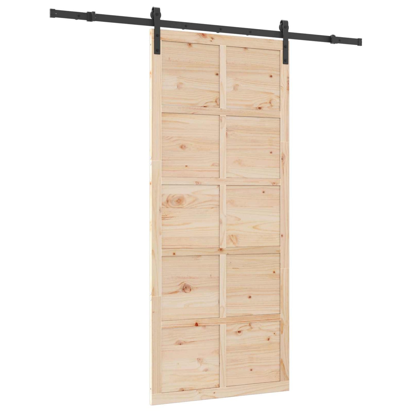 vidaXL Sliding Door Natural 90 x 208 cm Solid Pine Wood
