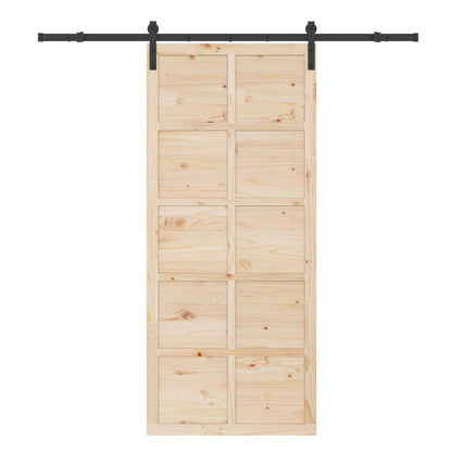 vidaXL Sliding Door Natural 80 x 208 cm Solid Pine Wood