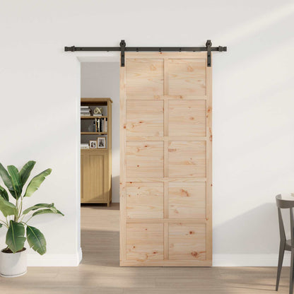 vidaXL Sliding Door Natural 80 x 208 cm Solid Pine Wood