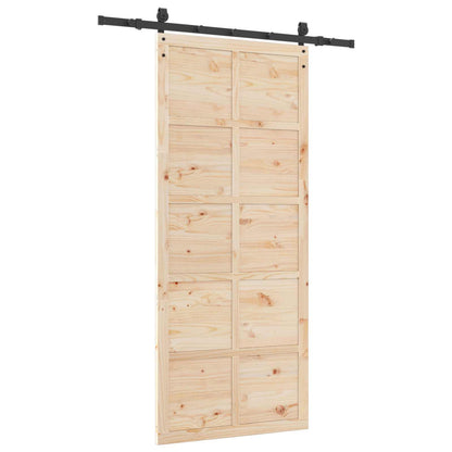 vidaXL Sliding Door Natural 80 x 208 cm Solid Pine Wood