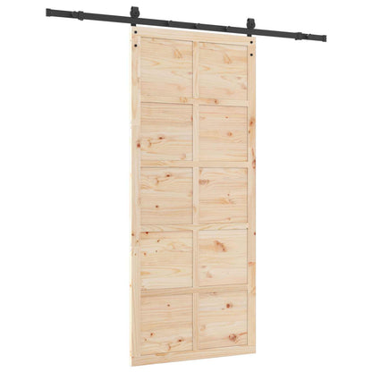 vidaXL Sliding Door Natural 100 x 208 cm Solid Pine Wood
