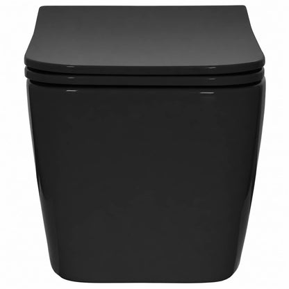 vidaXL Wall-hung Toilet Ceramic Black