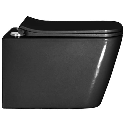 vidaXL Wall-hung Toilet Ceramic Black