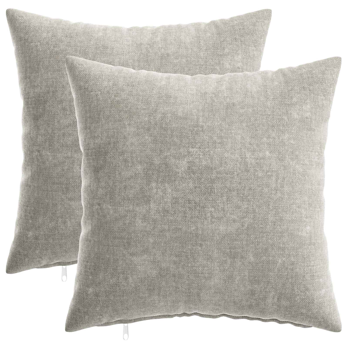 vidaXL Cushion with Pillow HEERLEN 2 pcs Light Grey Chenille Fabric