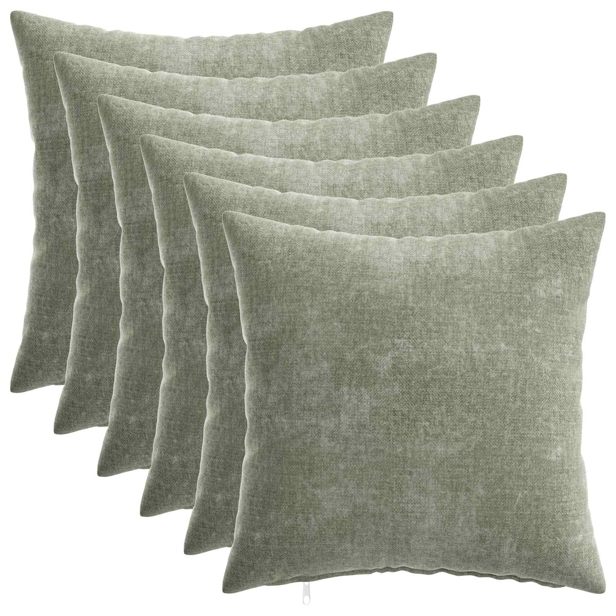 vidaXL Throw Pillow 6 pcs HEERLEN Green 30 x 30 cm Chenille Fabric