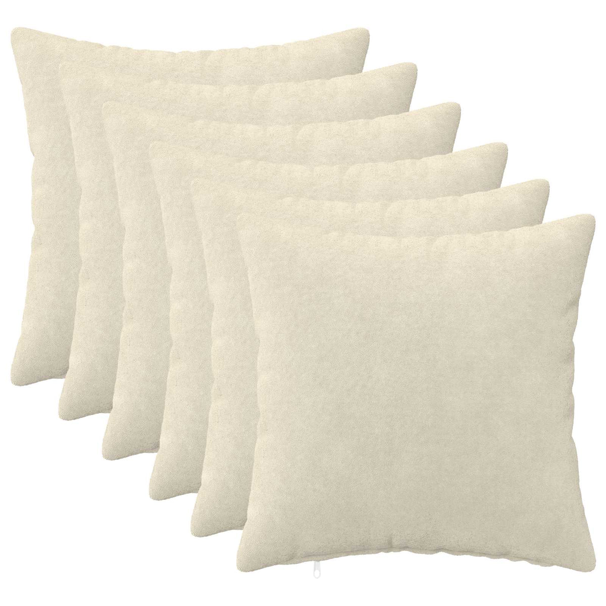 vidaXL Cushion with Pillow HEERLEN 6 pcs Cream Microfiber Fleece