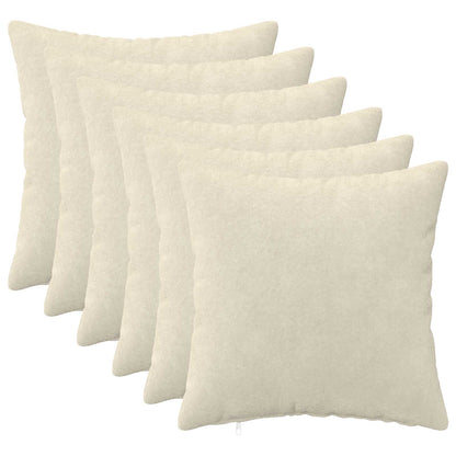 vidaXL Cushion with Pillow HEERLEN 6 pcs Cream Microfiber Fleece