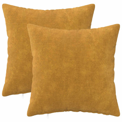 vidaXL Cushion with Pillow HEERLEN 2 pcs Yellow Microfiber Fleece