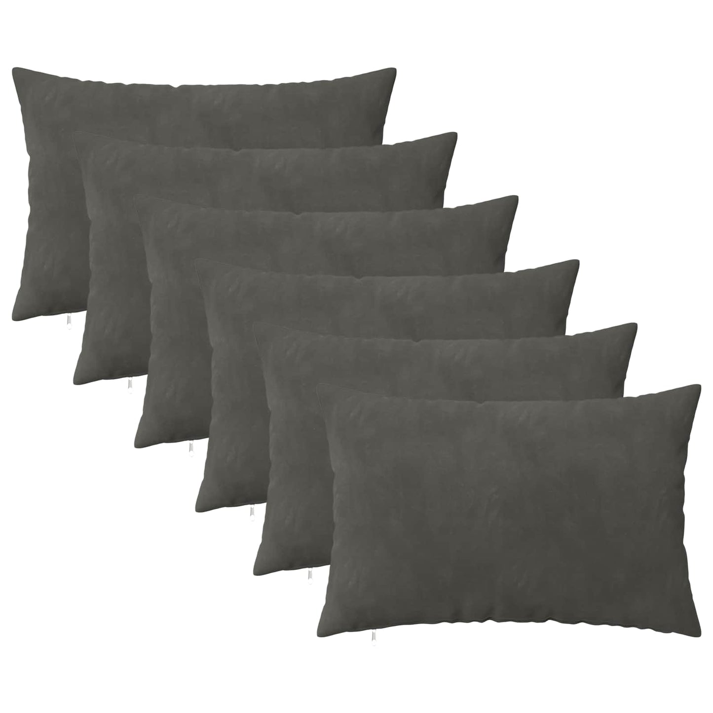 vidaXL Cushion with Pillow HEERLEN 6 pcs Dark Grey Velvet