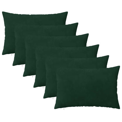 vidaXL Cushion with Pillow HEERLEN 6 pcs Dark Green Velvet