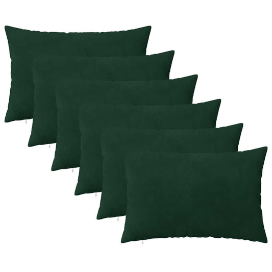 vidaXL Cushion with Pillow HEERLEN 6 pcs Dark Green Velvet