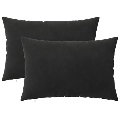 vidaXL Cushion with Pillow HEERLEN 2 pcs Black Velvet