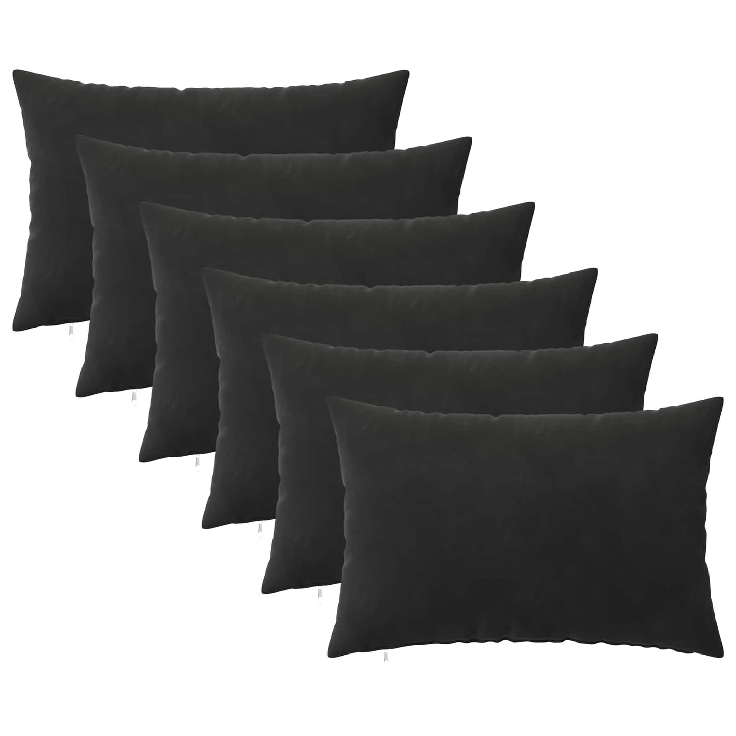 vidaXL Cushion with Pillow HEERLEN 6 pcs Black Velvet