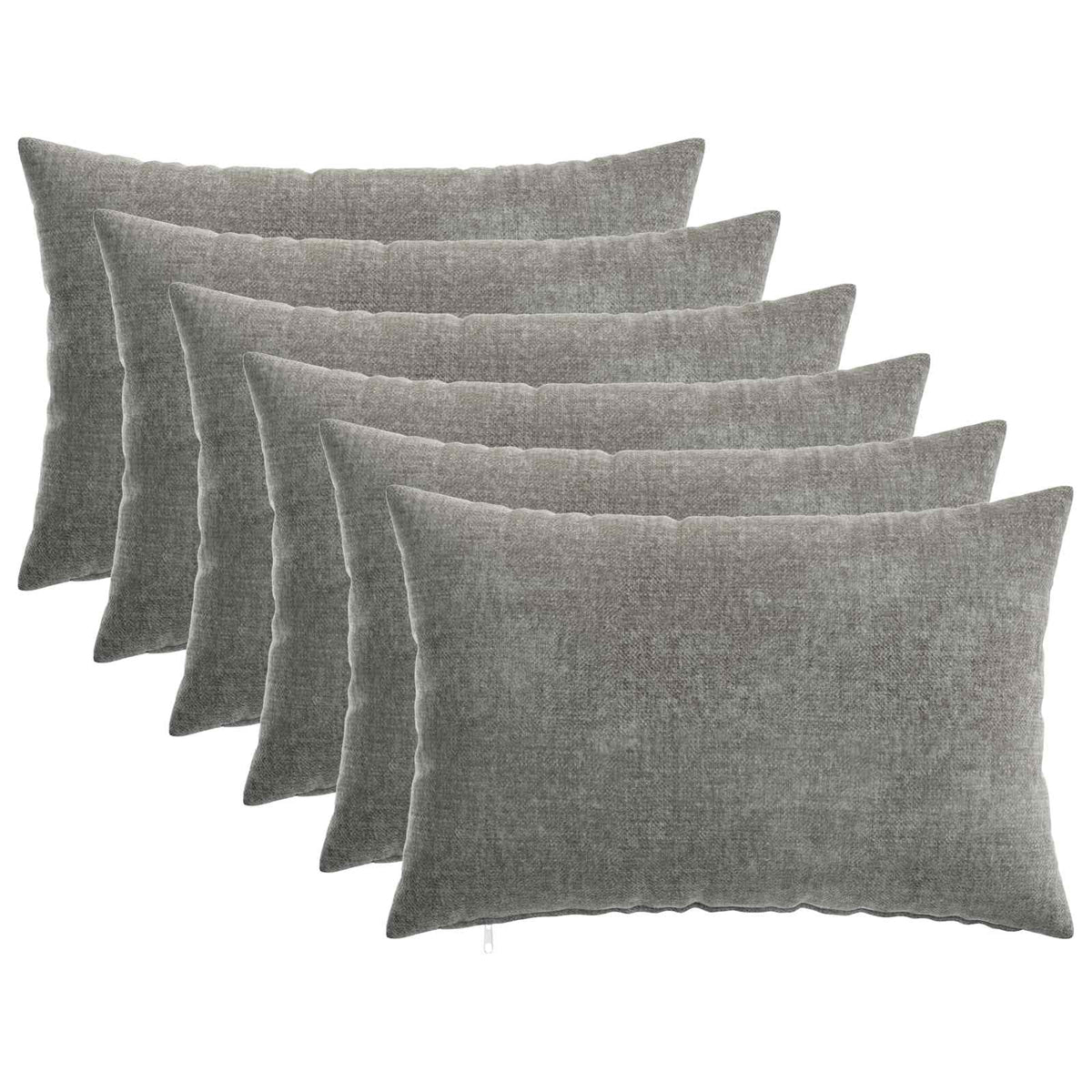 vidaXL Cushion with Pillow HEERLEN 6 pcs Dark Grey Chenille Fabric