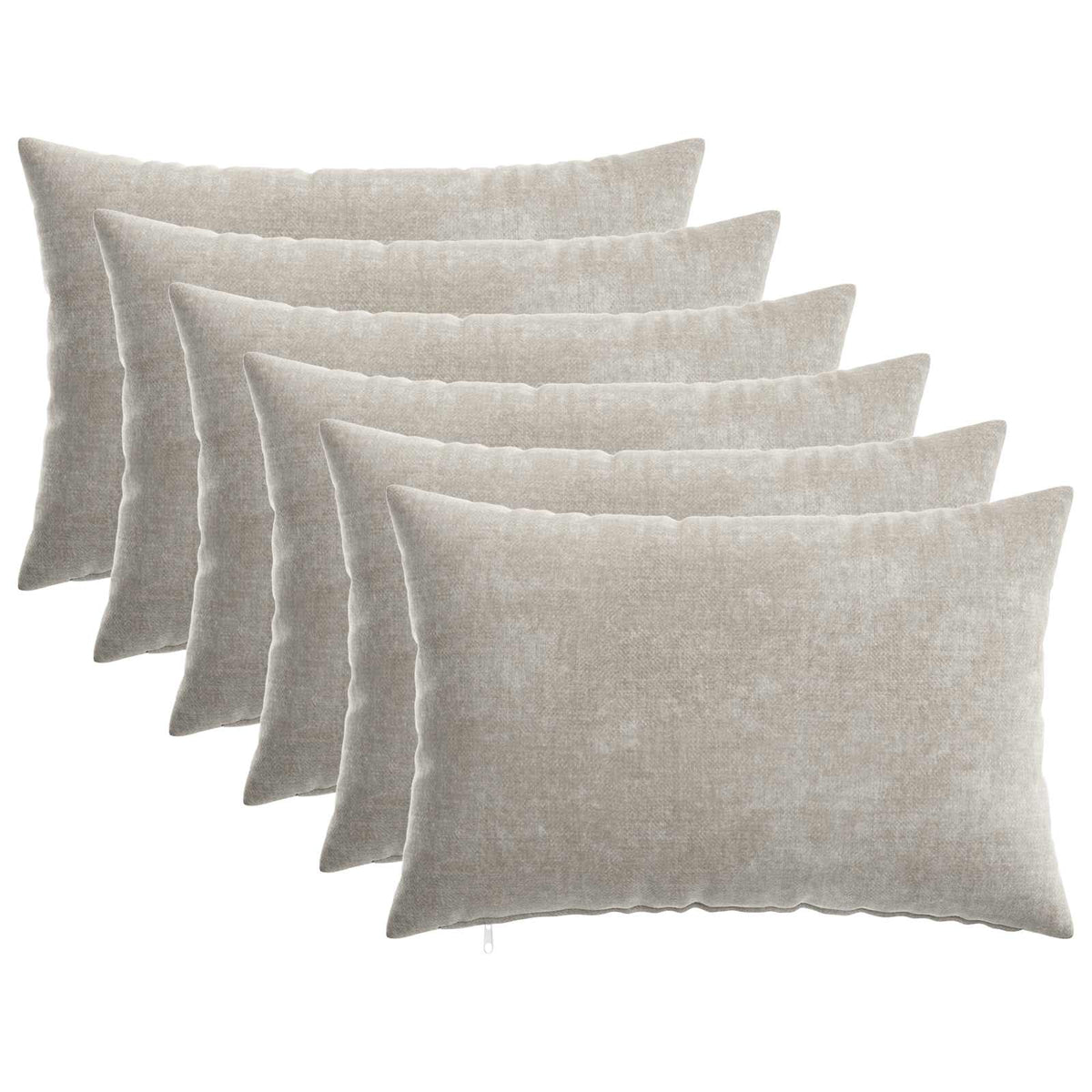 vidaXL Cushion with Pillow HEERLEN 6 pcs Light Grey Chenille Fabric