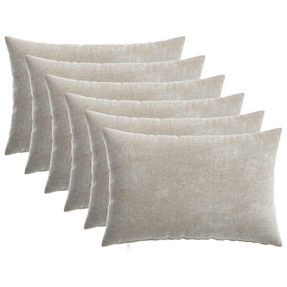 vidaXL Cushion with Pillow HEERLEN 6 pcs Light Grey Chenille Fabric