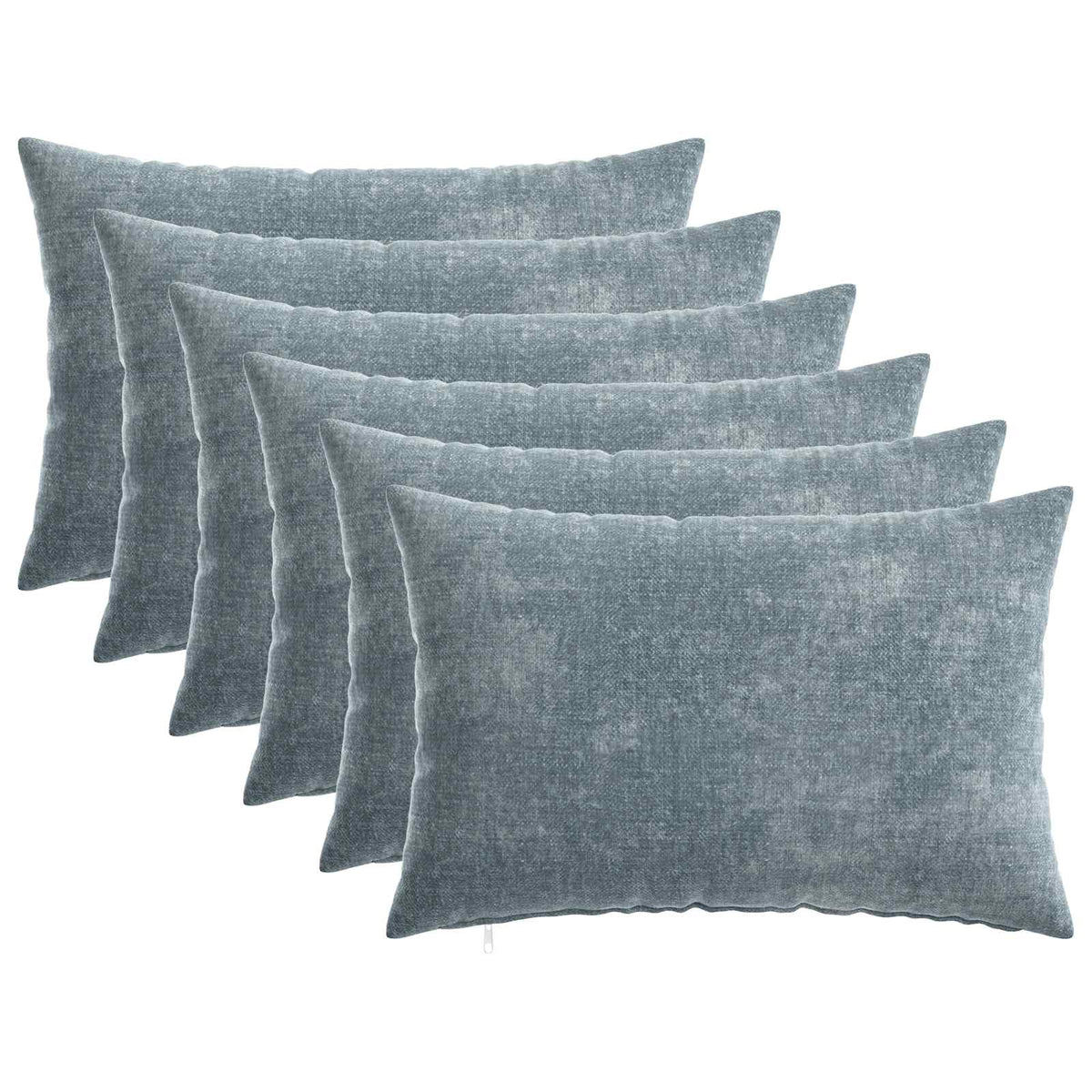 vidaXL Cushion with Pillow HEERLEN 6 pcs Light Blue Chenille Fabric