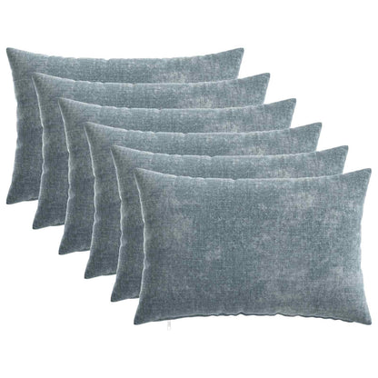 vidaXL Cushion with Pillow HEERLEN 6 pcs Light Blue Chenille Fabric