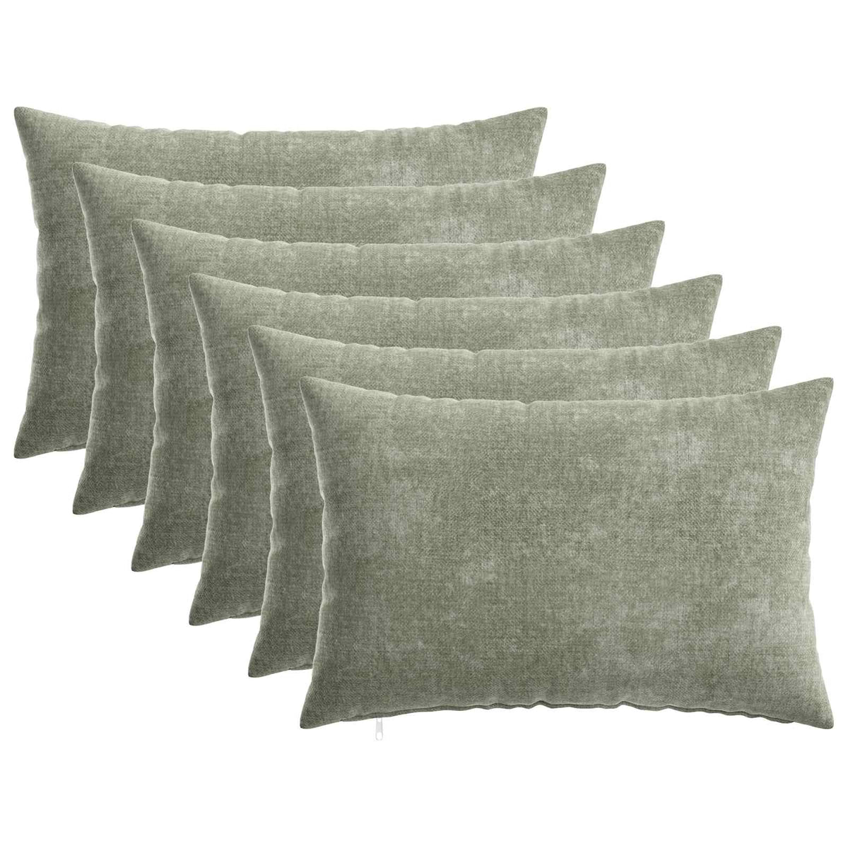 vidaXL Cushion with Pillow HEERLEN 6 pcs Green Chenille Fabric